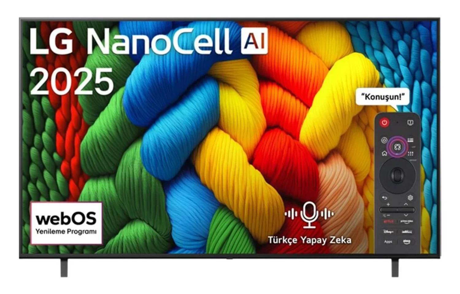 75NANO80A6B 75 inç 190 cm UHD 4K Smart TV AI Sihirli Kumanda webOS25,Uydu Alıcı