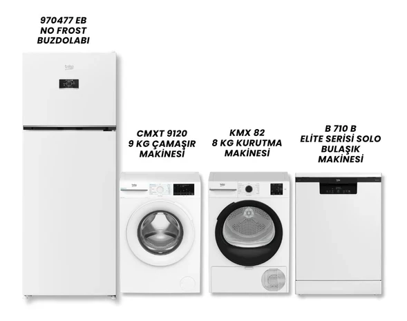 970477 EB BUZDOLABI – CMXT 9120 ÇAMAŞIR MAKİNASI – KMX 82 KURUTMA – B 710 BULAŞIK