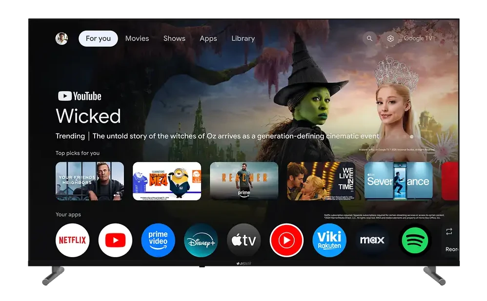 ARCELIK A 765 C 7 Serisi Google 65 inç 165 cm 4K UHD Televizyon