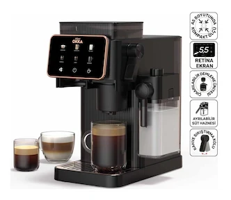 Arzum OK0047 Okka Barista Compact 1400 W Süt Hazneli 15 Bar Basınçlı Otomatik Espresso Makinesi