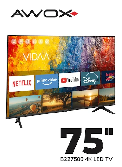 Awox B227500 75″ 4k Ultra Hd Smart Led Tv