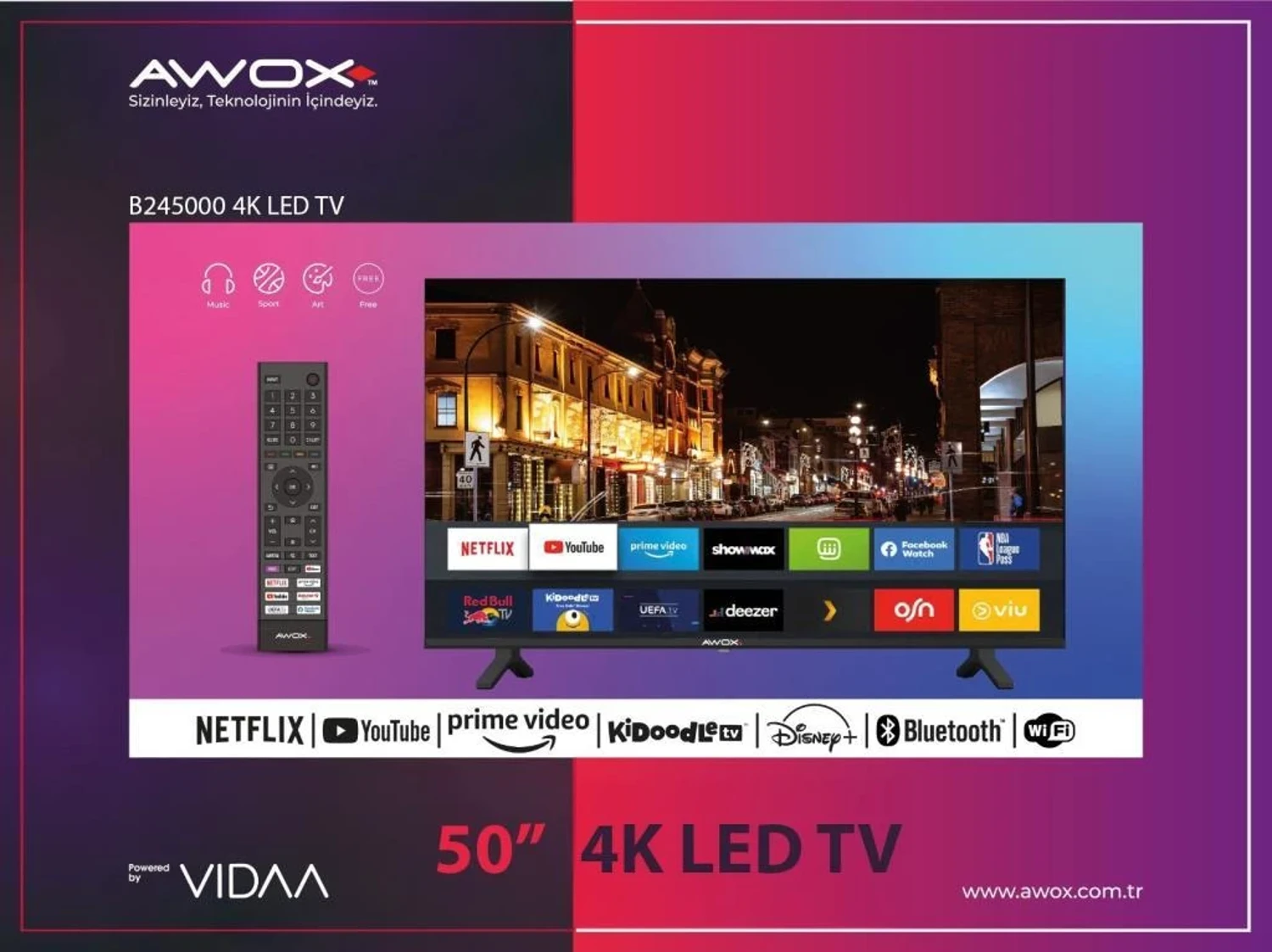 AWOX B245000 50″ 4K LED TV