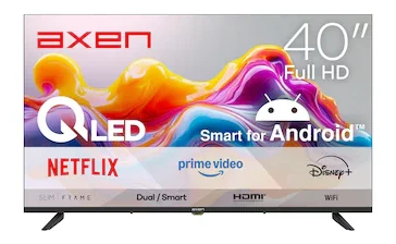 Axen AX40QLEDM-A14S 40″ Full HD Android Smart Dahili Uydu Alıcılı Wifi LED TV