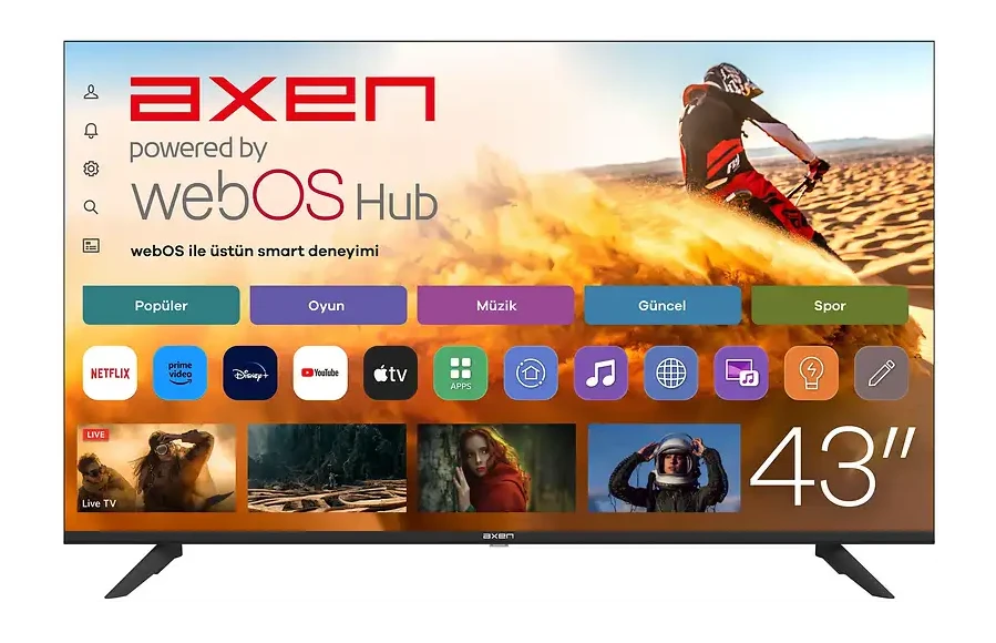 AXEN AX43FMLN-W02S webOS 2.0S D-Dual 43 inç 109 cm Full-HD+ LED TV