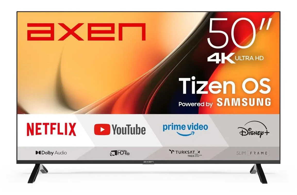 Axen AX50FMN501 50 inc 126 Ekran Uydu Alıcılı 4K Ultra HD Tizen Smart TV