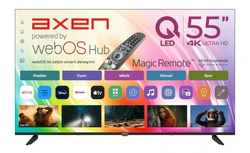 Axen AX55QUPRL-W02M 55″ 4K Ultra HD QLED TV