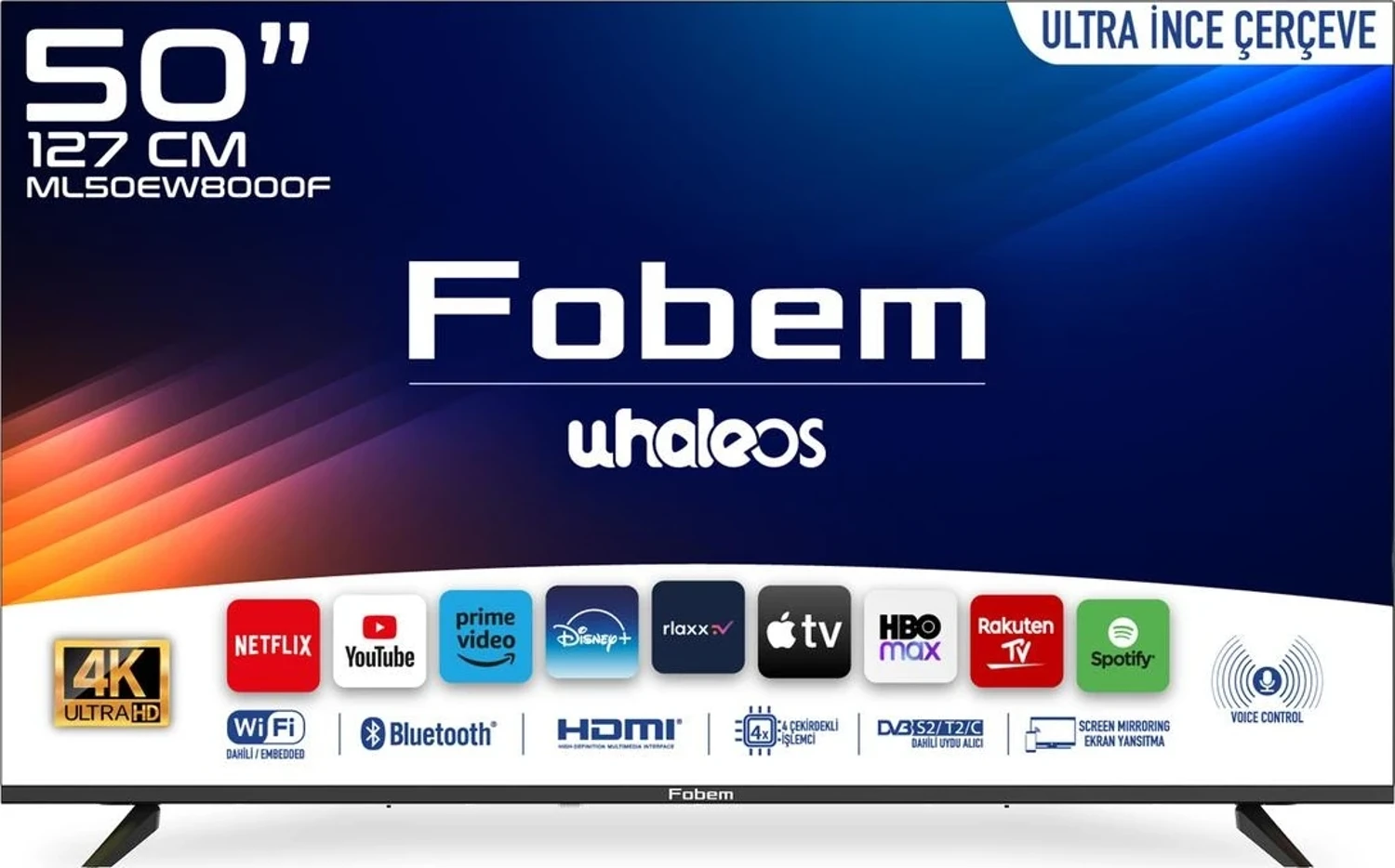 Azemax Fobem ML50EW8000F 50” UHD 4K Android Whale TV