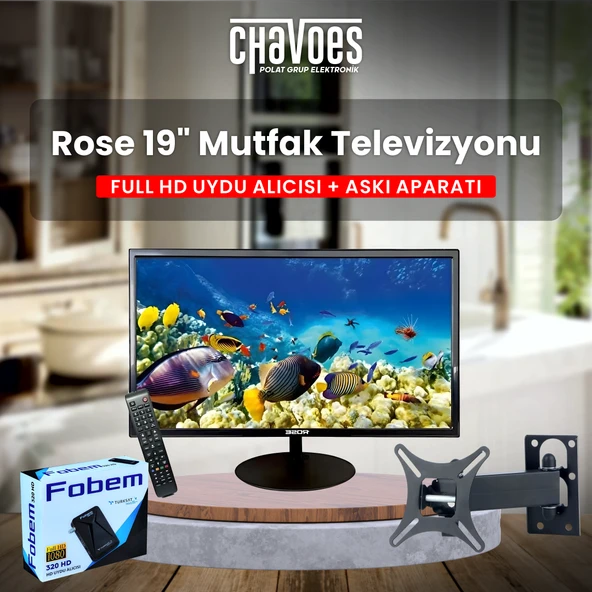 Chavoes Rose 19″ Televizyon-monitör Uydu Alıcısı Askı Aparatı 49 Ekran 12v Full Hd Karavan – Tekne