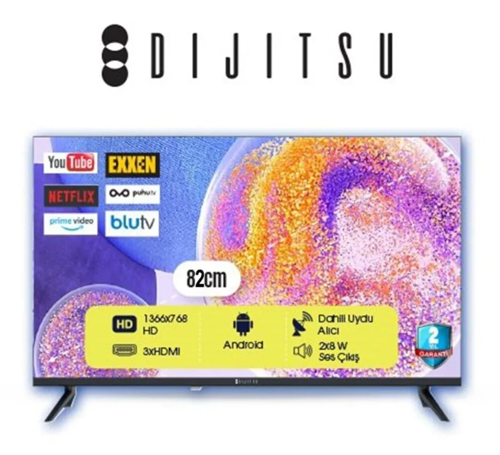 Dijitsu 32 DS 10000 AOSP 32” HD 80 Ekran Android Tv