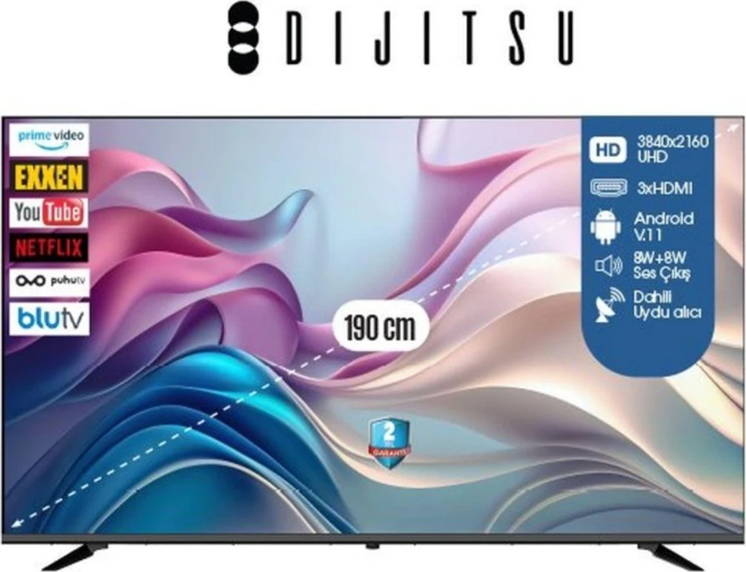 Dijitsu Djitsu 75Dg22000 75″ 190 Ekran 4K Uhd Google Led Tv