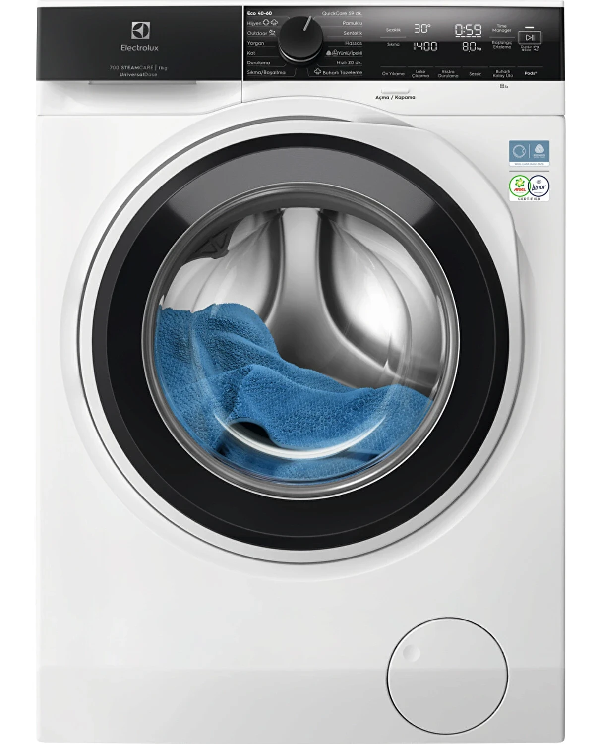 Electrolux EW7F4404UT 700 Serisi SteamCare 11 KG 1400 Devir Çamaşır Makinesi