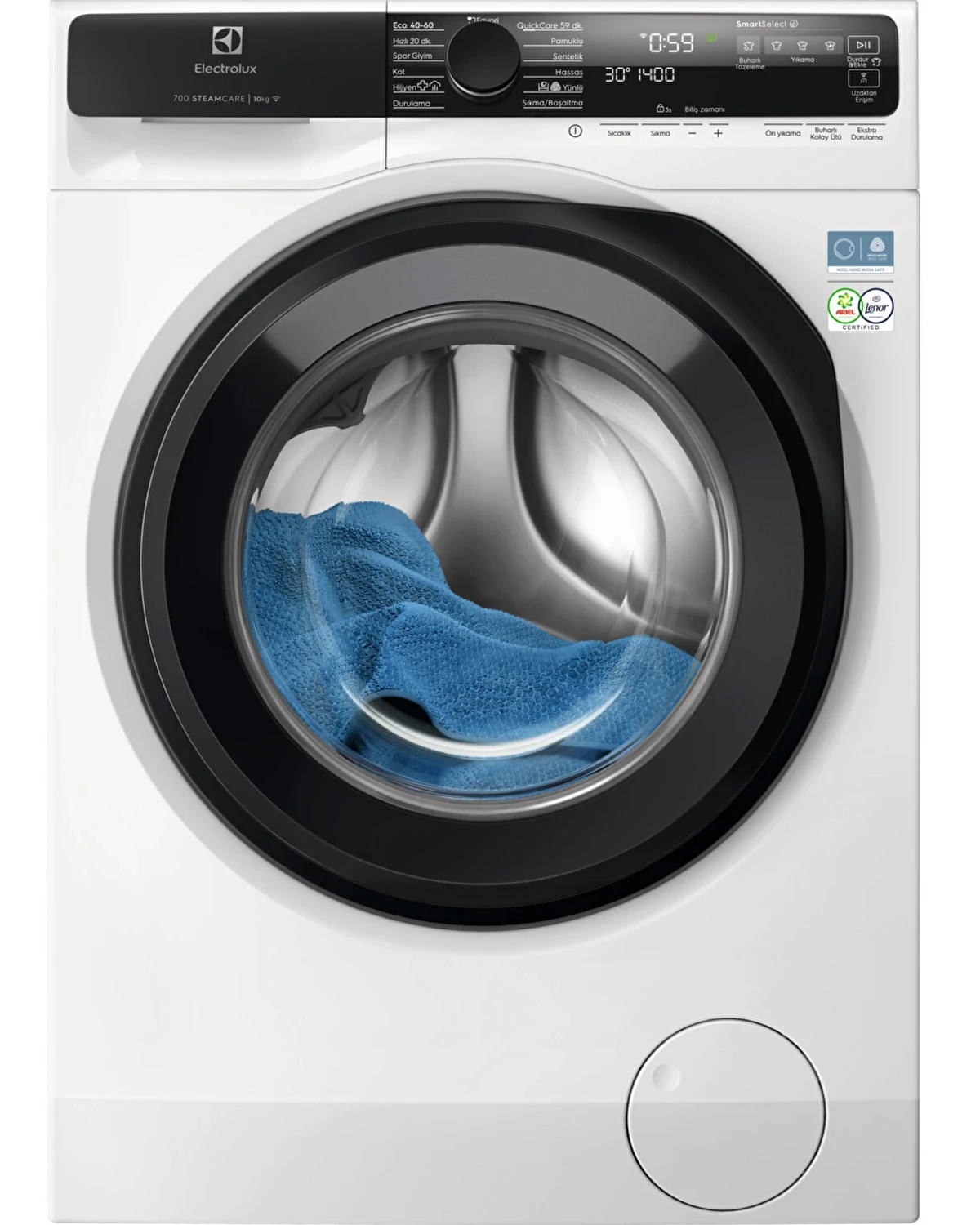 Electrolux EW7F5412SCT 700 Serisi SteamCare 10 KG 1400 Devir Wi Fi Çamaşır Makinesi
