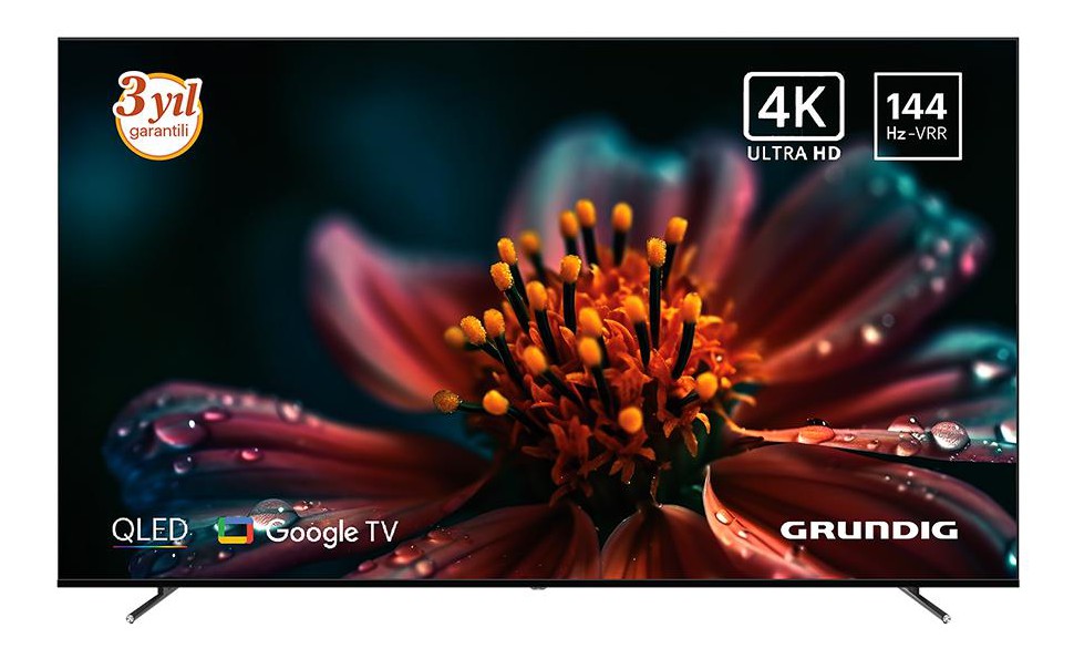 GRUNDIG 100GQ880 100inç 253 cm 4K UHD Google Smart QLED TV,Uydu Alıcılı
