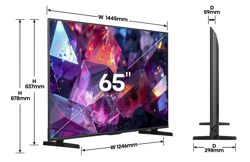 HISENSE 65E7S PRO 65inc 164 cm 4K UHD HI-QLED VIDAA Smart TV,Uydu Alıcılı