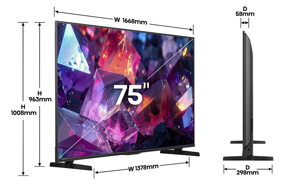 HISENSE 75E7S PRO 75inc 189 cm 4K UHD HI-QLED VIDAA Smart TV,Uydu Alıcılı