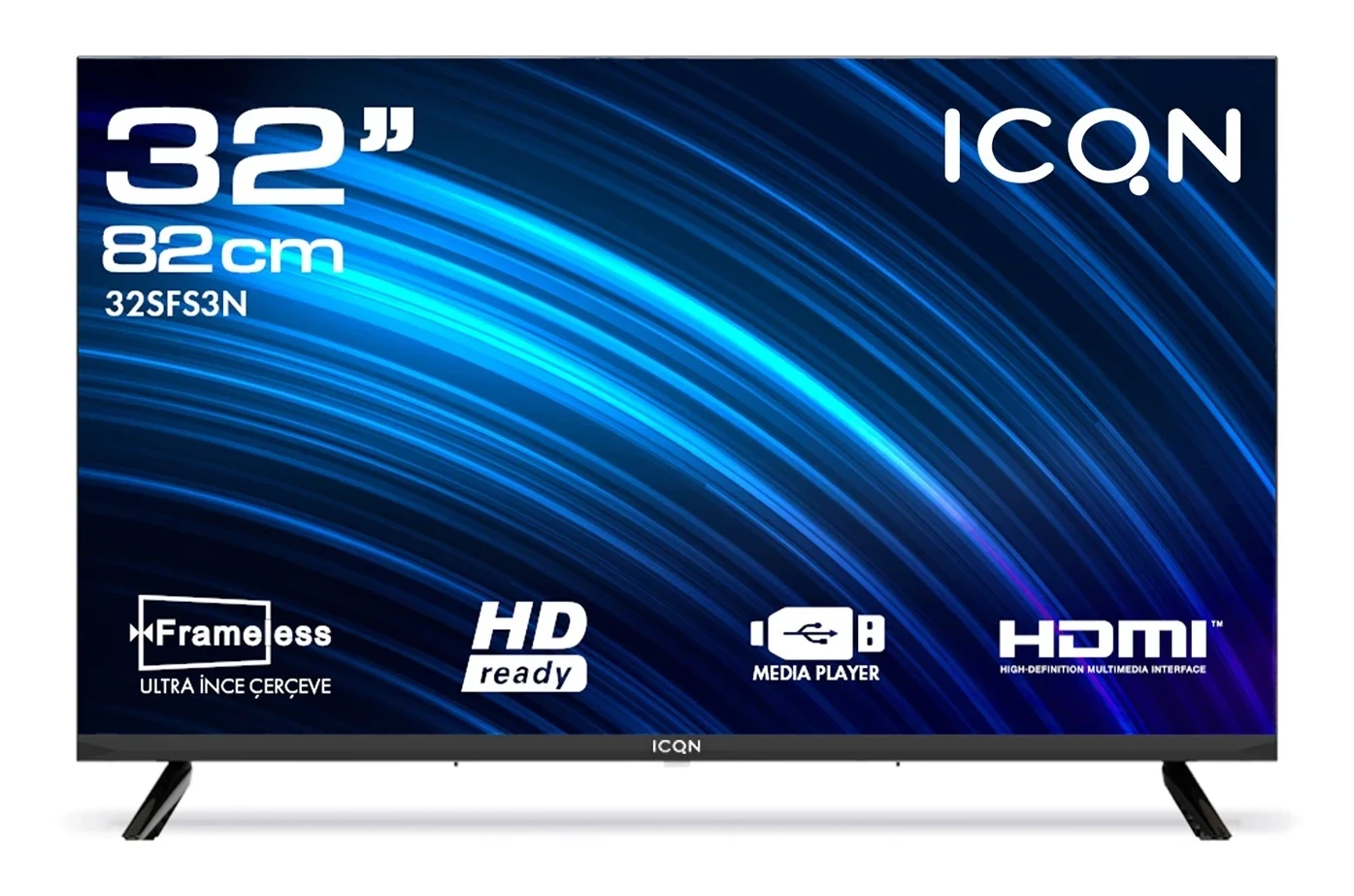 ICQN 32SFS3N 82 Ekran 32″ Uydu Alıcılı Led HD Televizyon