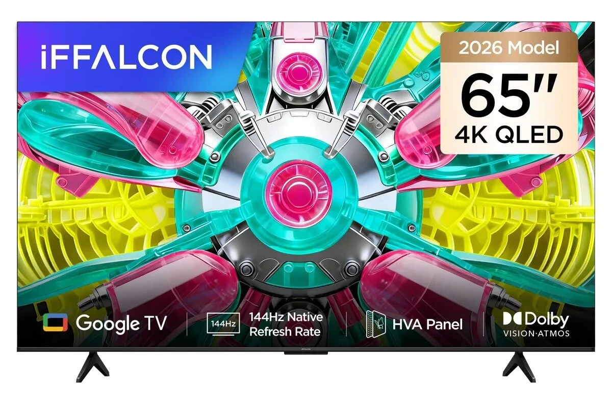 iFFALCON 65U75A 65 İnç Akıllı TV 4K QLED Google TV, 144Hz Yenileme Hızı (2026 Model)
