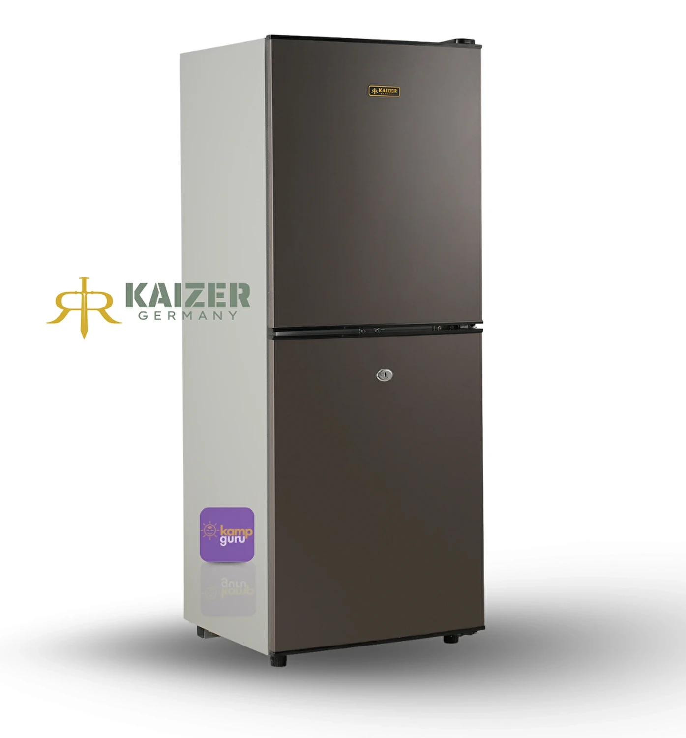 Kaizer Germany 12 24 220 Volt Çift Sistem 140 Alttan Buzluklu Antrasit Buzdolabı