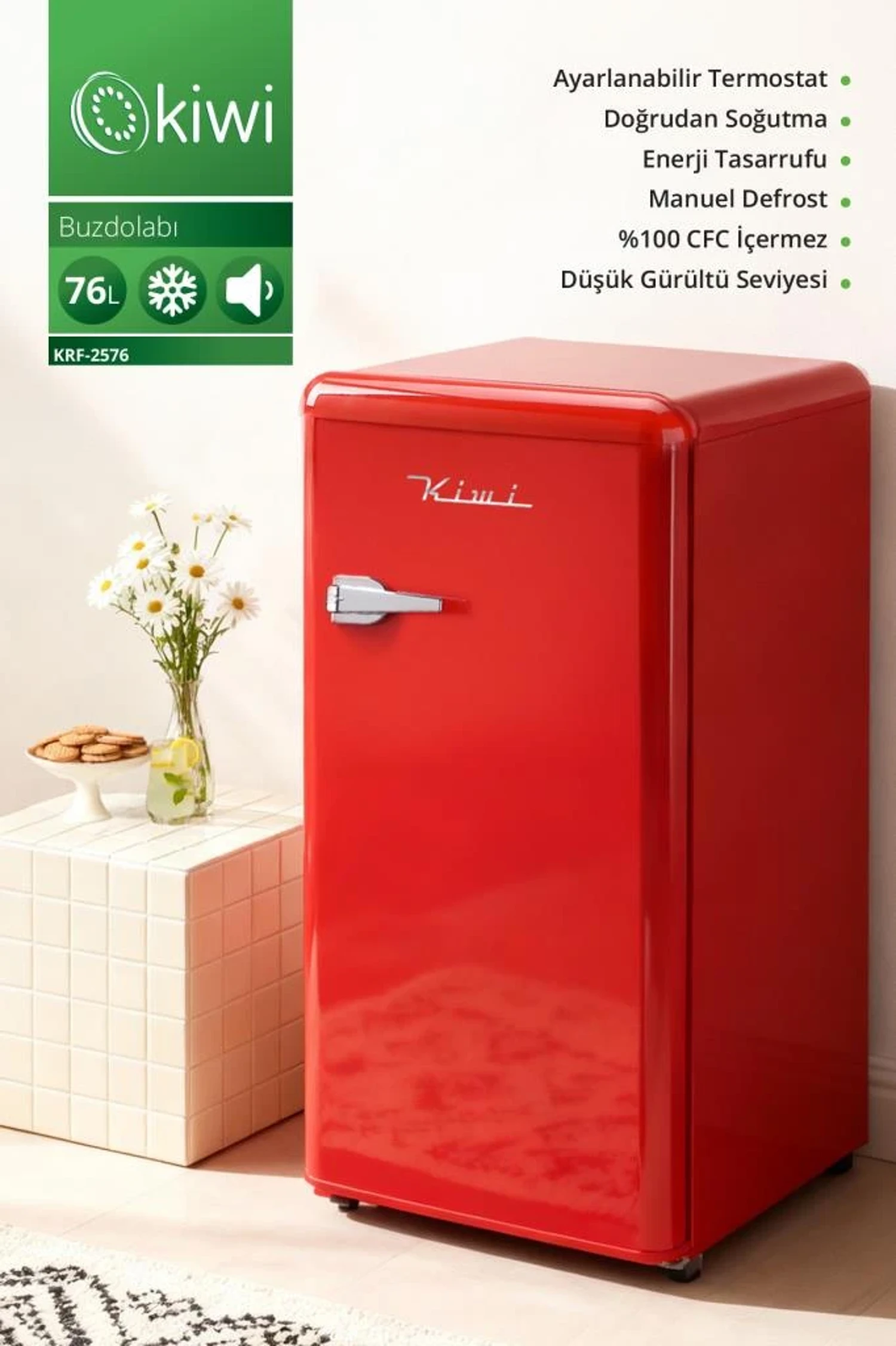 Kiwi KRF-2576 Mini Buzdolabı 76 Lt Kapasite