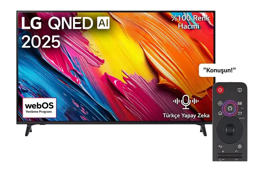 LG 55QNED70A6A 55 inç 140 Ekran Uydu Alıcılı AI Sihirli Kumanda HDR10 webOS25 AI 4K Smart QNED TV