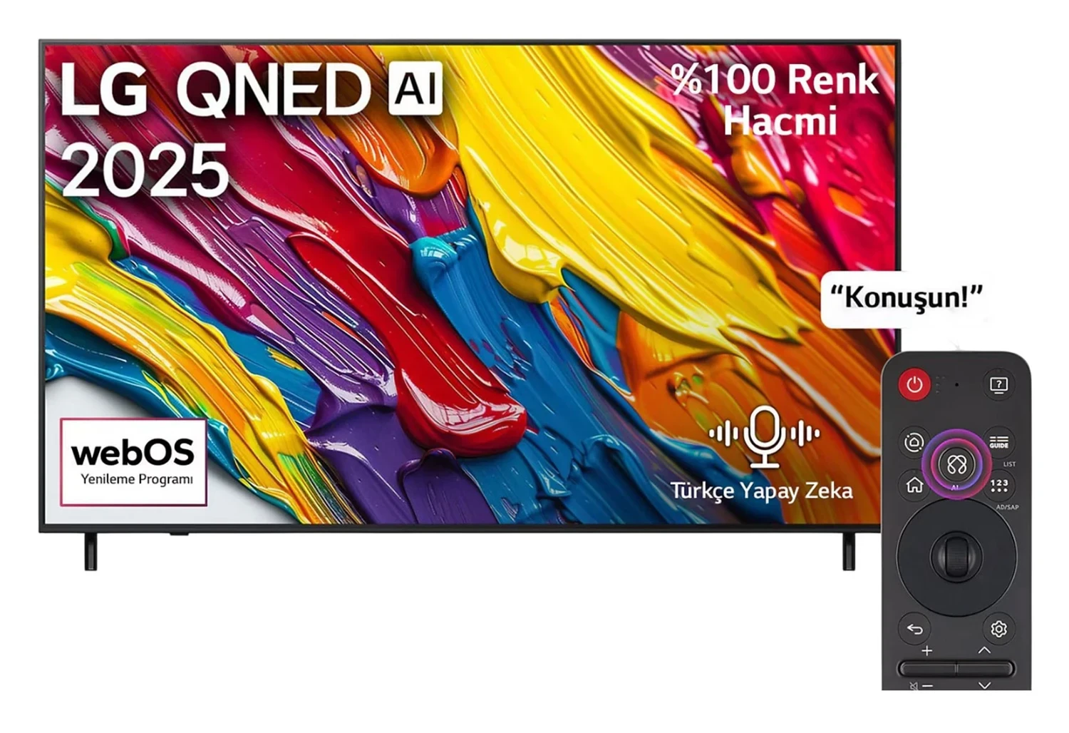 LG 55QNED82A6B 55 inç 140 Ekran 4K Smart TV AI Sihirli Kumanda HDR10 webOS25 QNED TV 2025