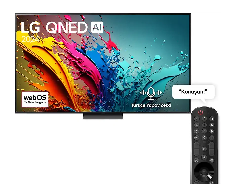 LG 65QNED86T 65 inç 165 Ekran 4K Smart AI Sihirli Kumanda HDR10 webOS24 QNED TV