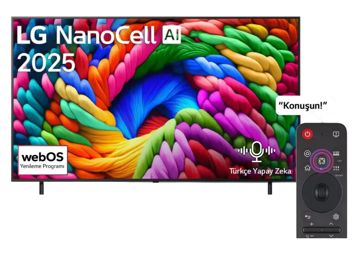 LG 75NANO90A 75 inç 190 Ekran 4K Smart AI Uydu Alıcılı 60Hz HDR10 Sihirli Kumanda webOS25 LED TV