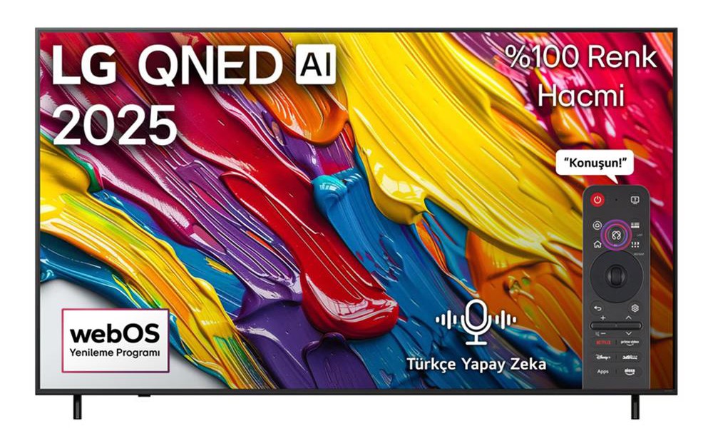 LG 75QNED82A6B 75 inç 190 cm 4K Smart TV AI Sihirli Kumanda HDR10 webOS25,Uydulu