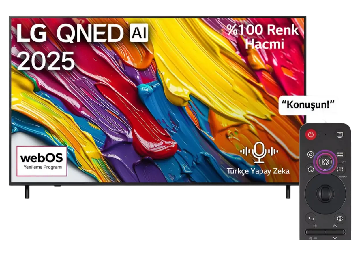 LG 86QNED82A6B 86 inç 4K Smart TV AI Sihirli Kumanda HDR10 webOS25 QNED AI TV 2025