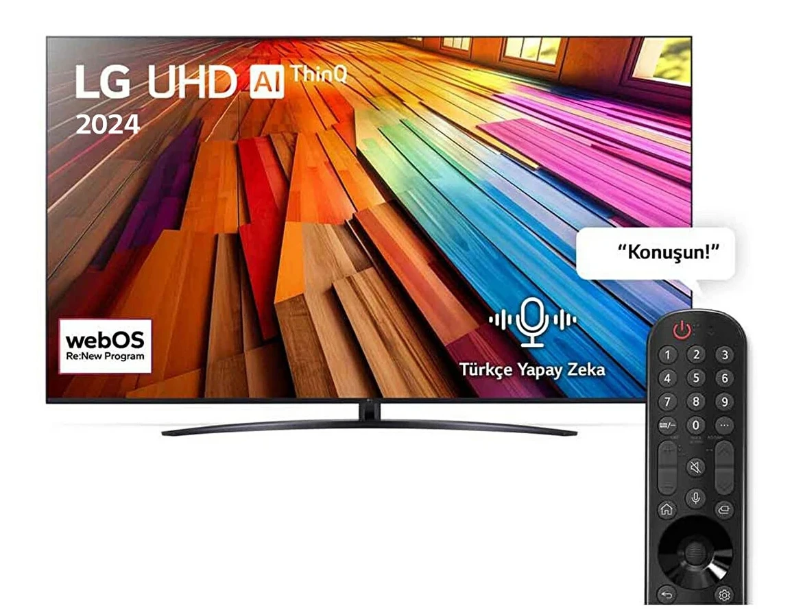 LG 86UT81 86” 218 Ekran 4K Smart AI Sihirli Kumanda HDR10 webOS24 UHD LED TV
