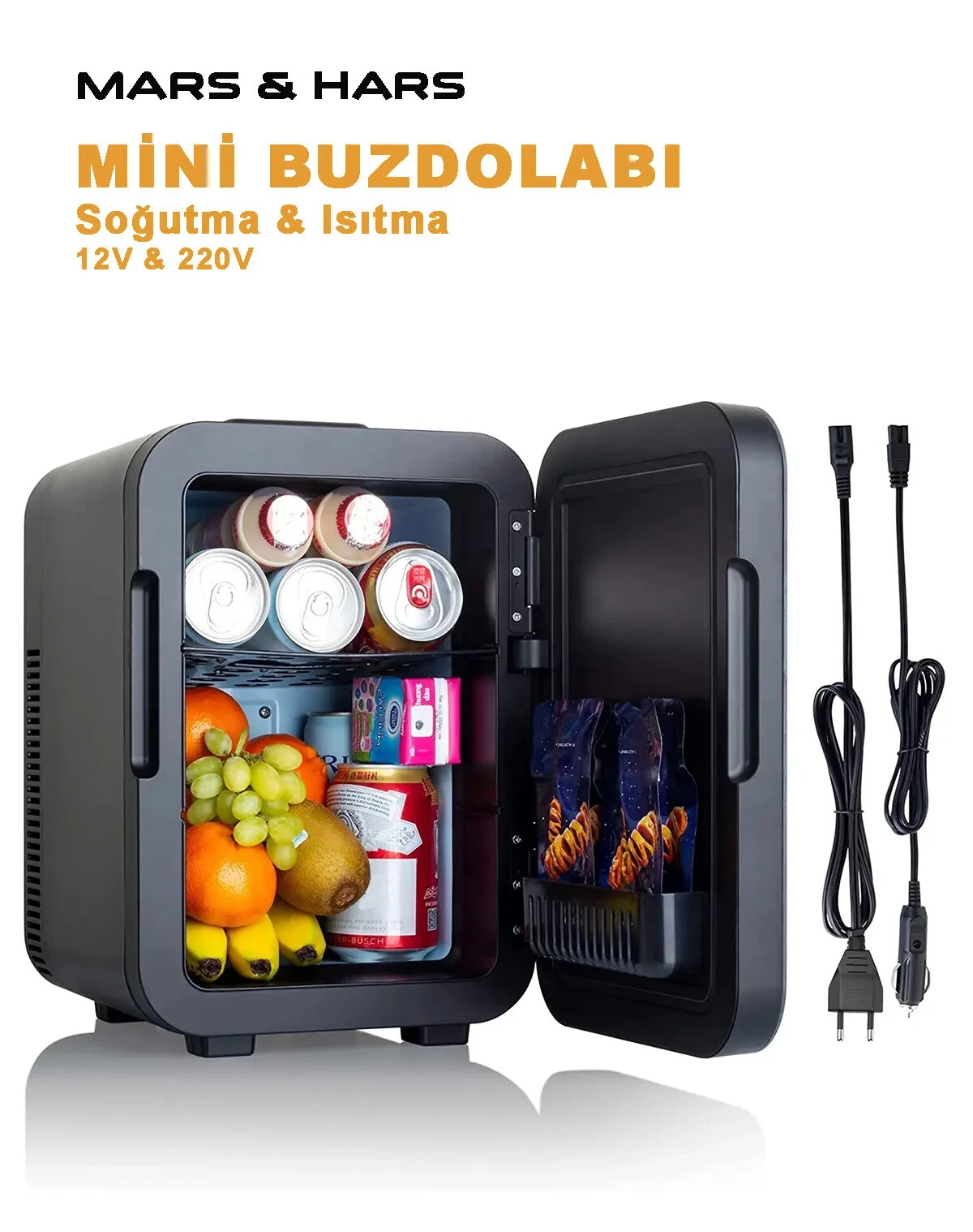 Mars & Hars 10 Lt. Buzdolabı Soğutma Ve Isıtma Özellikli 12v Ve 220v (KAHVE MAK.İÇİN SÜT HORTUM GİRİŞLİ)