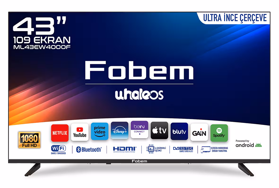 ML43EW4000F 43’’ 109cm Ekran Full HD Whale OS Smart TV Dahili Uydu Alıcılı Ultra Ince Çerçeve