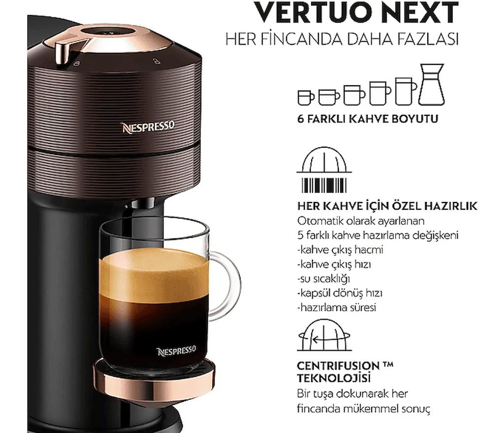 NESPRESSO Vertuo Next Premium Kapsüllü Kahve Makinesi