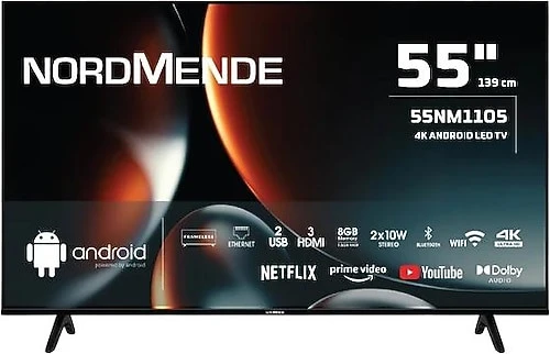 Nordmende 55NM1105 Frameless 4K Ultra HD 55″ 140 Ekran Uydu Alıcılı Android Smart LED TV