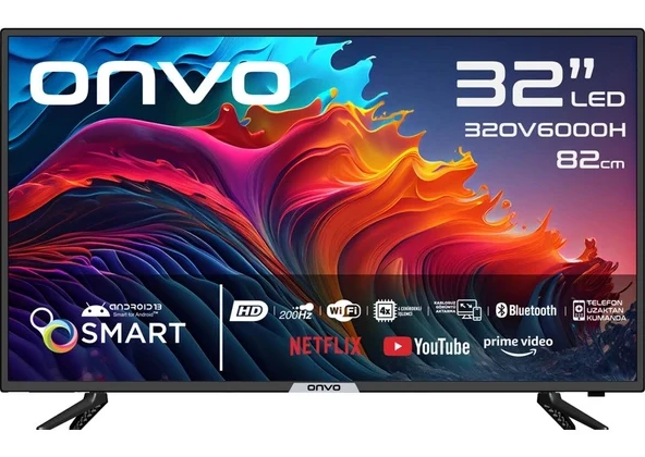 Onvo 32OV6000H 32″ 81 Ekran Uydu Alıcılı HD Ready Smart LED TV