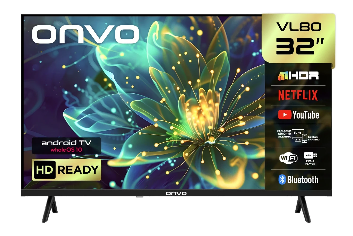 Onvo 32VL80F3HA HD 32” 82 Ekran Uydu Alıcılı Smart LED TV
