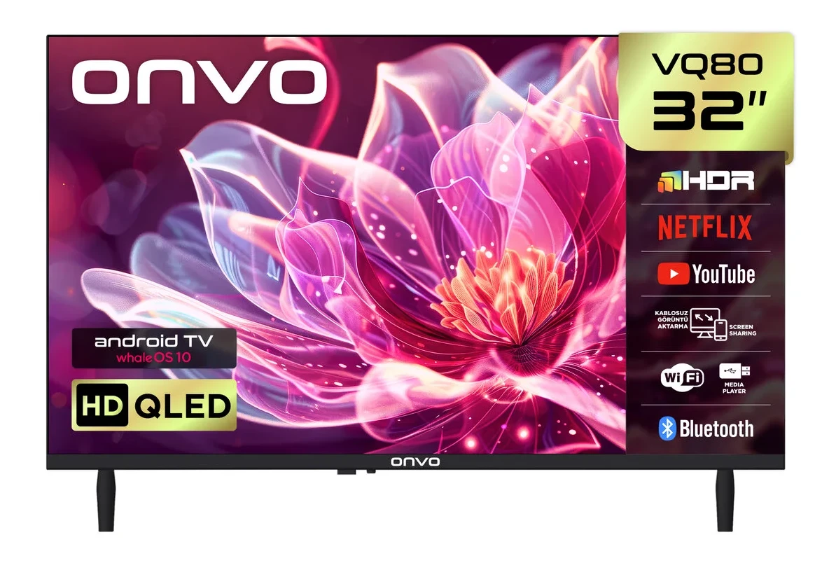 ONVO 32VQ80F2HA 32” 82 Ekran Uydu Alıcılı Hd Ready WhaleOS QLED TV