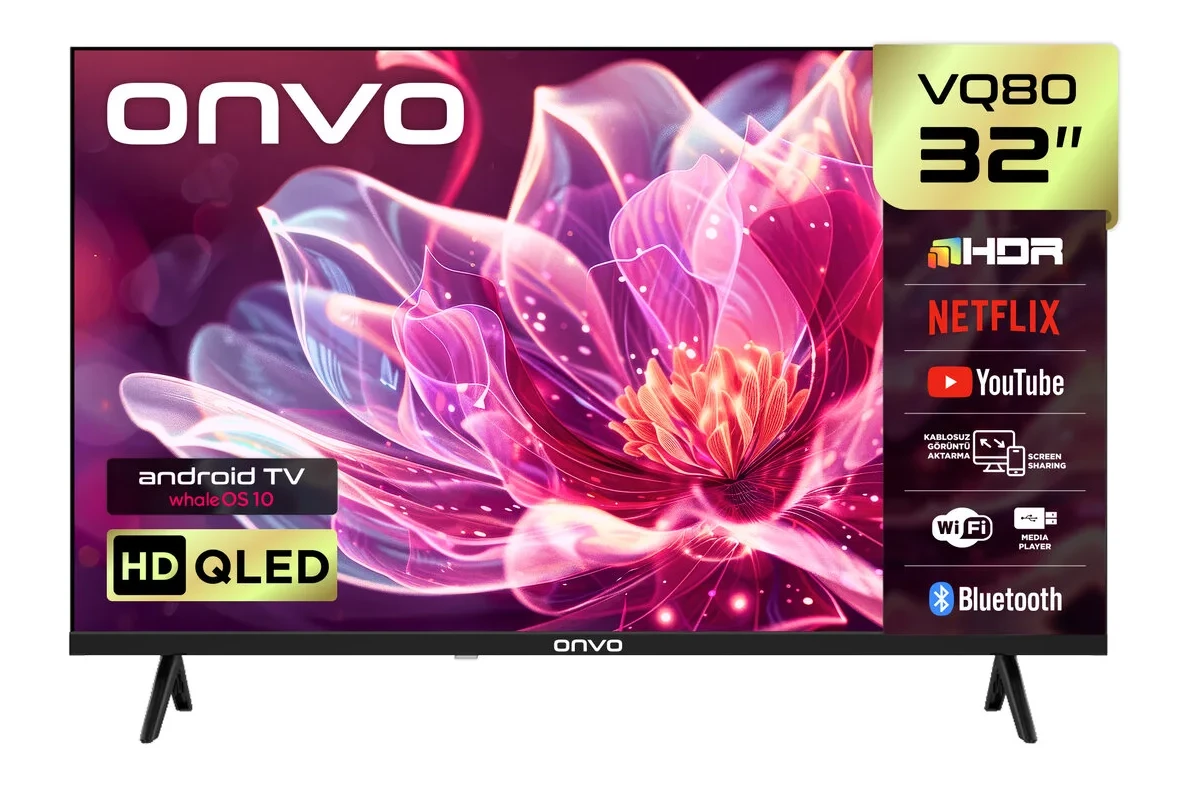 ONVO 32VQ80F3HA 32” 82 Ekran Uydu Alıcılı Hd Ready WhaleOS QLED TV