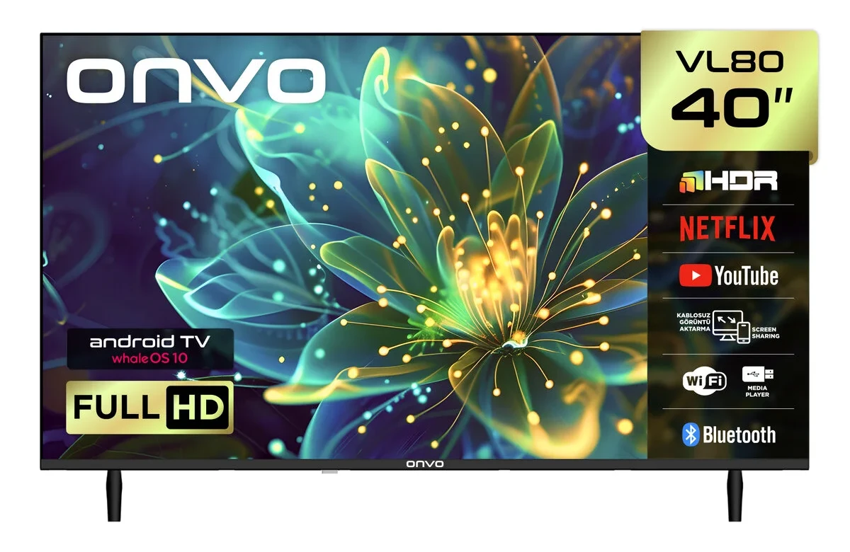 ONVO 40VL80F2FA 40” 102 Ekran Uydu Alıcılı Full HD WhaleOS 10 LED TV