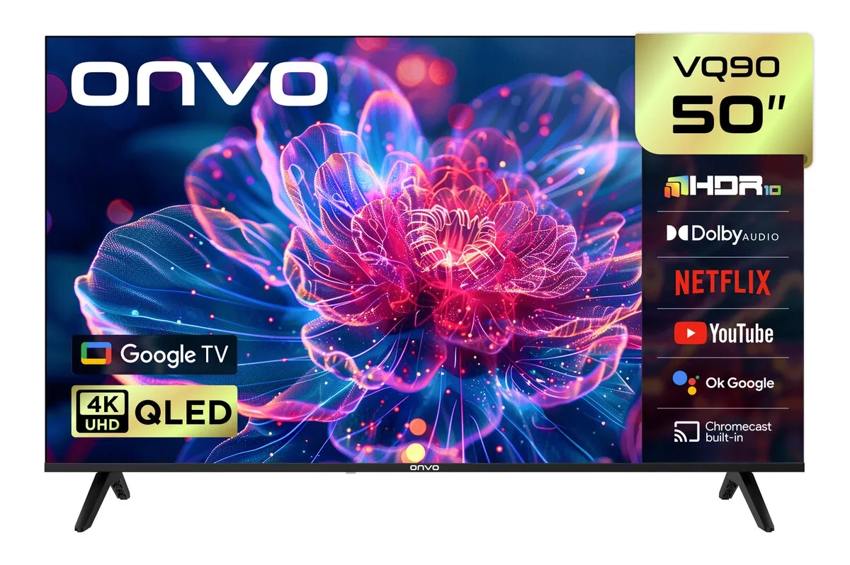 ONVO 50VQ90F3UA 127 Ekran Uydu Alıcılı 4K Ultra HD Google Smart QLED TV