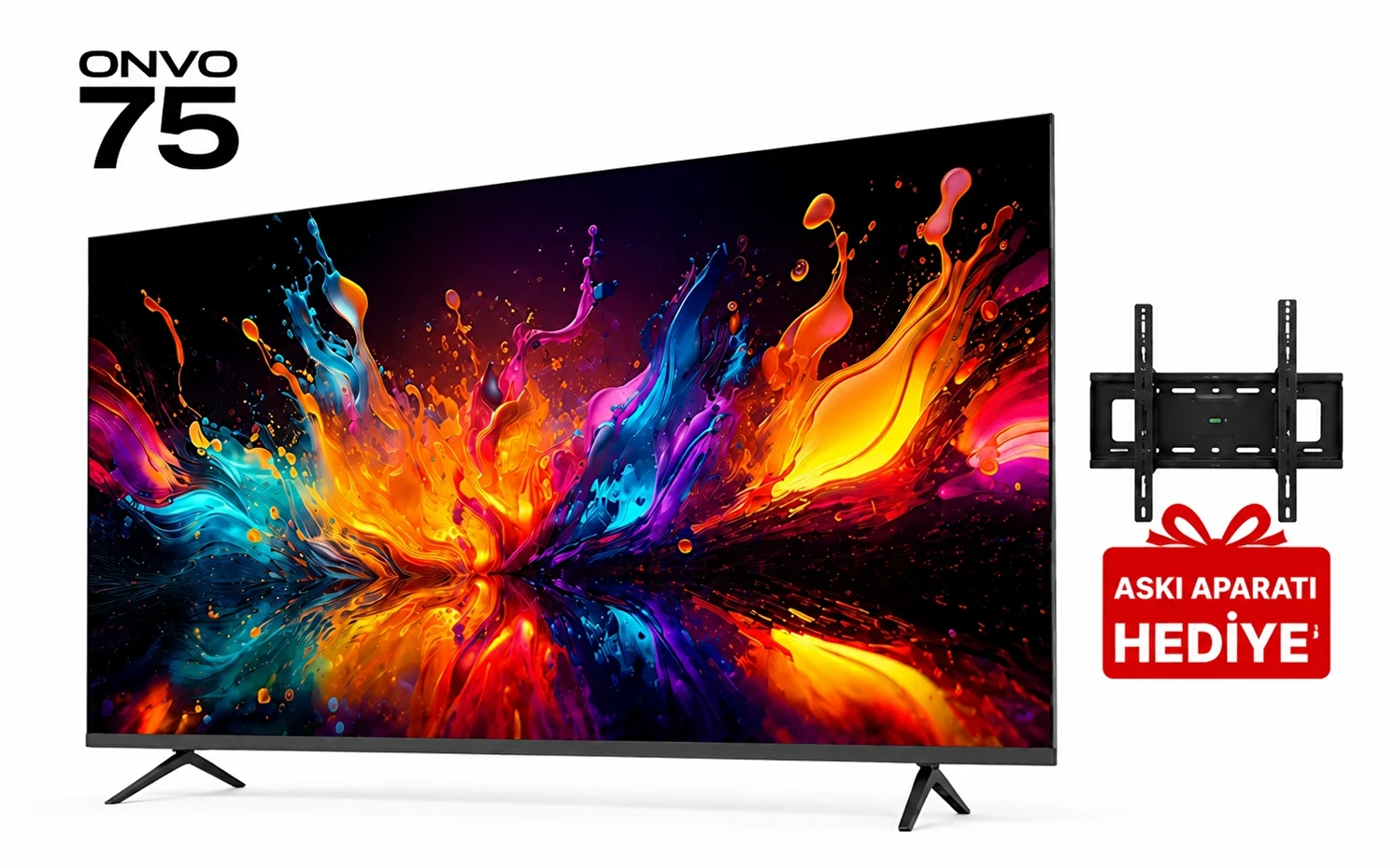 Onvo 75” QLED 4K Ultra Hd Smart HDR10 Dolby Audio Wi Fi Google TV