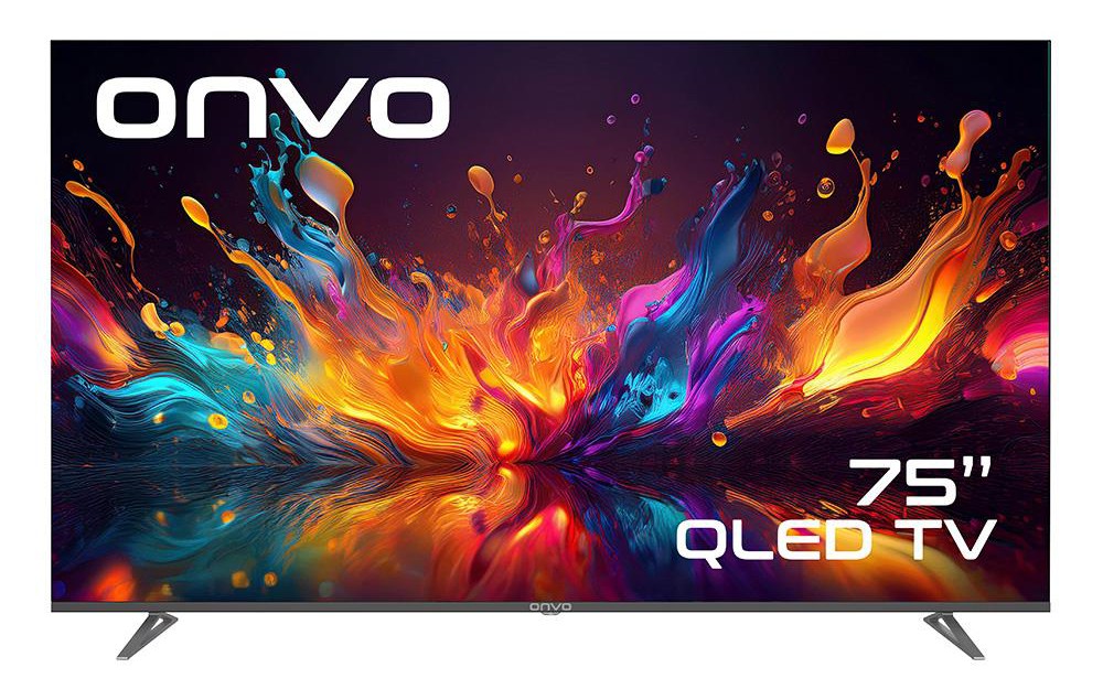 ONVO 75VQ90F3UA 75inc 190 cm Frameless UHD Google Smart Qled TV,Uydu Alıcı