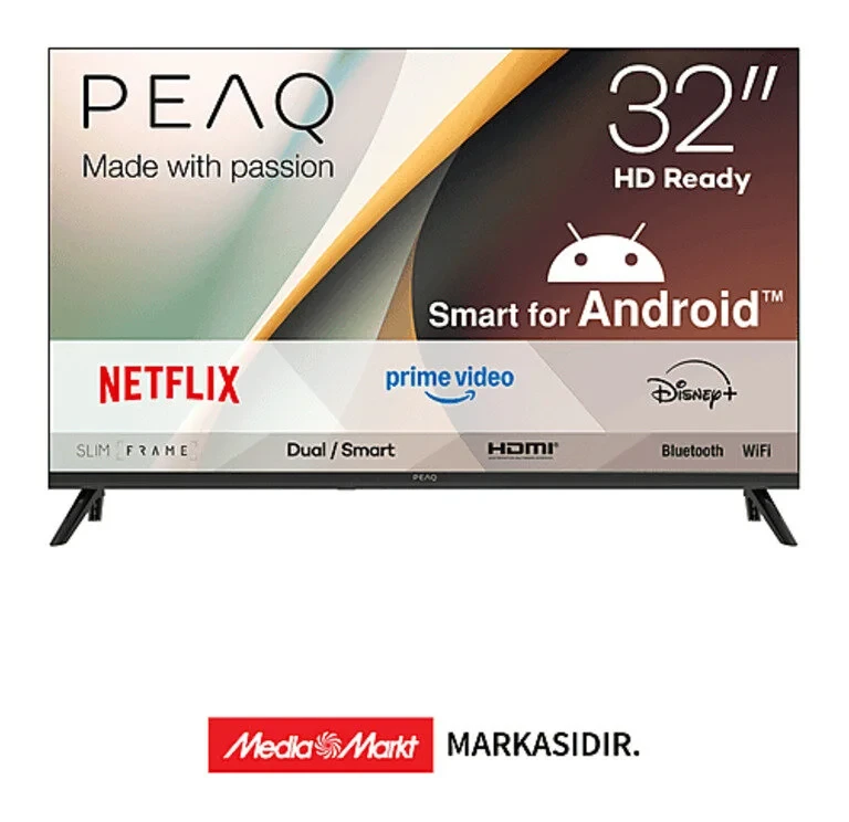 PEAQ 32A7000 32 inç 80 Ekran Dahili Uydu Alıcılı Android Smart HD LED TV