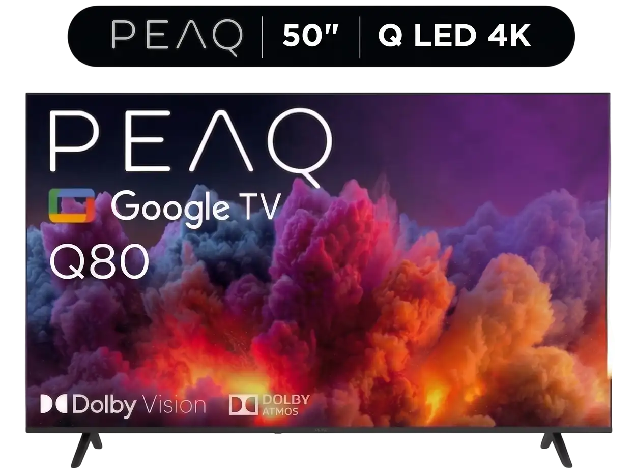 PEAQ 50Q80 50” QLED Smart TV – Google İşletim Sistemli, Dahili Uydu Alıcılı 4K UHD TV