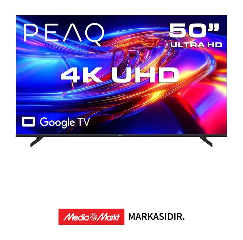 PEAQ 50U8500 50” Smart TV – Google İşletim Sistemli, Dahili Uydu Alıcılı 4K UHD TV
