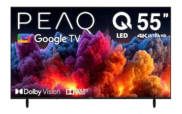 PEAQ 55Q80 55″ 139 Ekran Dahili Uydu Alıcı Google 4K Ultra HD QLED TV