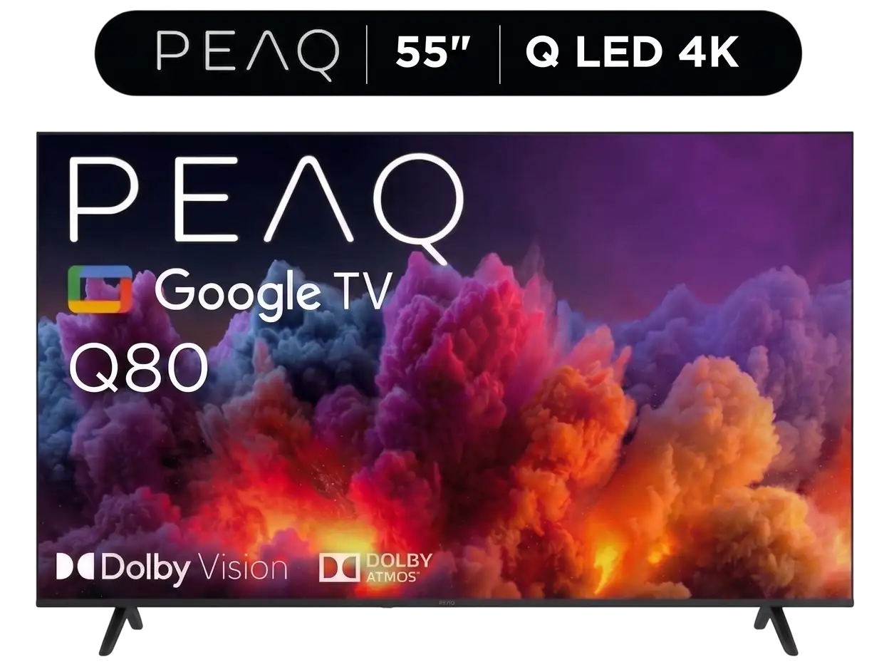 PEAQ 55Q80 55” QLED Smart TV – Google İşletim Sistemli, Dahili Uydu Alıcılı 4K UHD TV