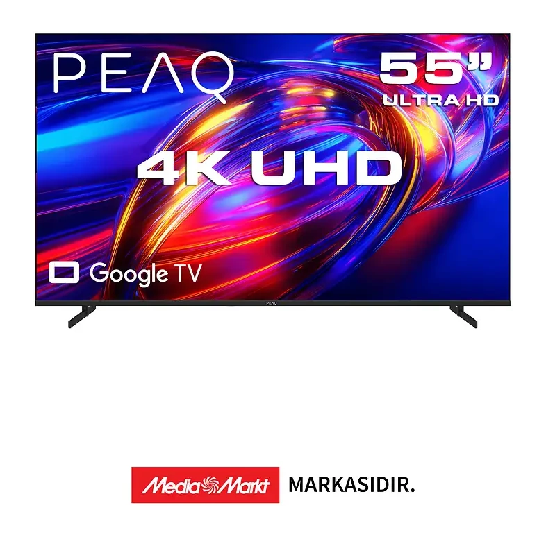 PEAQ 55U8500 55” Smart TV – Google İşletim Sistemli, Dahili Uydu Alıcılı 4K UHD TV