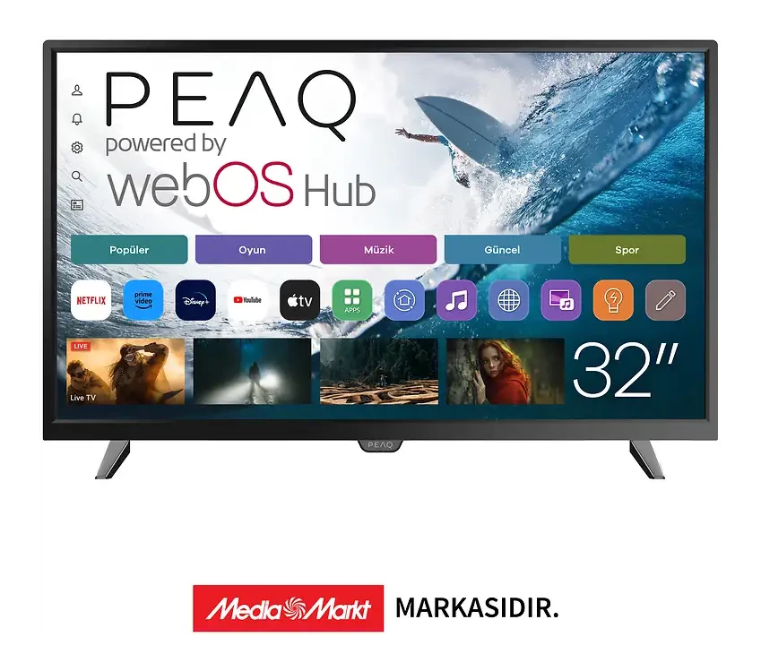 PEAQ PQ32DAL540 32 inç 80 Ekran Dahili Uydu Alıcılı Smart WebOS LED TV