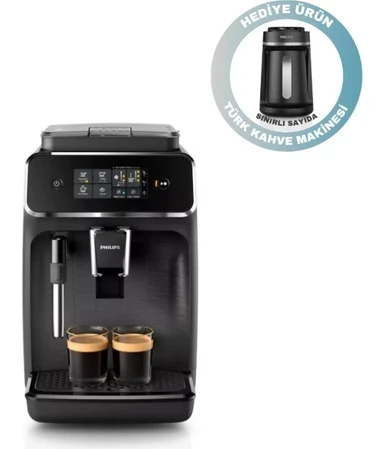 Philips 2000 Serisi Tam Otomatik Espresso Makinesi EP2220/10 ve HDA150/61 Inox Türk Kahve Makinesi
